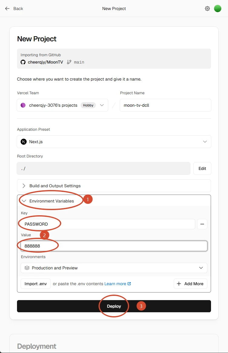 10分钟，免费搭一个私人在线影视库Vercel+moontv（Github）新手版插图5